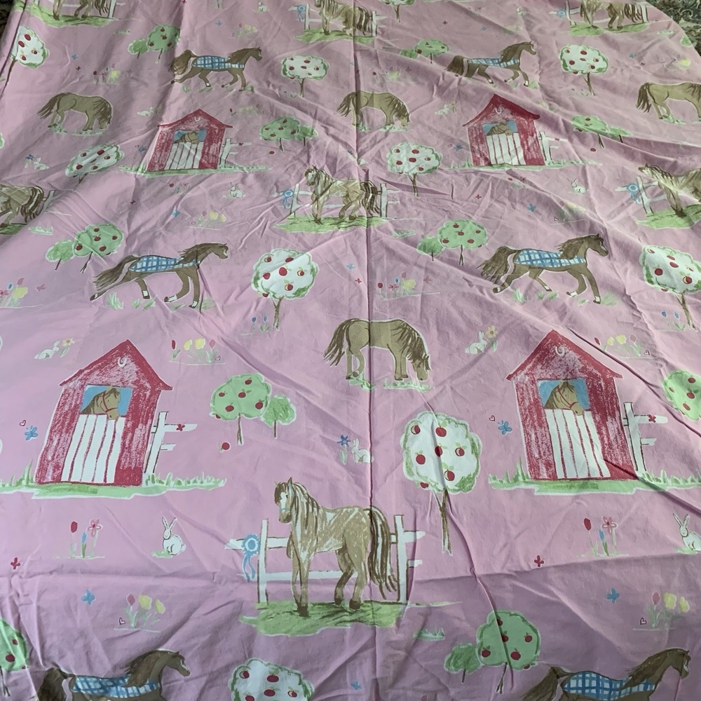The Company Store Kids Duvet Cover Horses Equestrian Twin - Picture 7 of 8